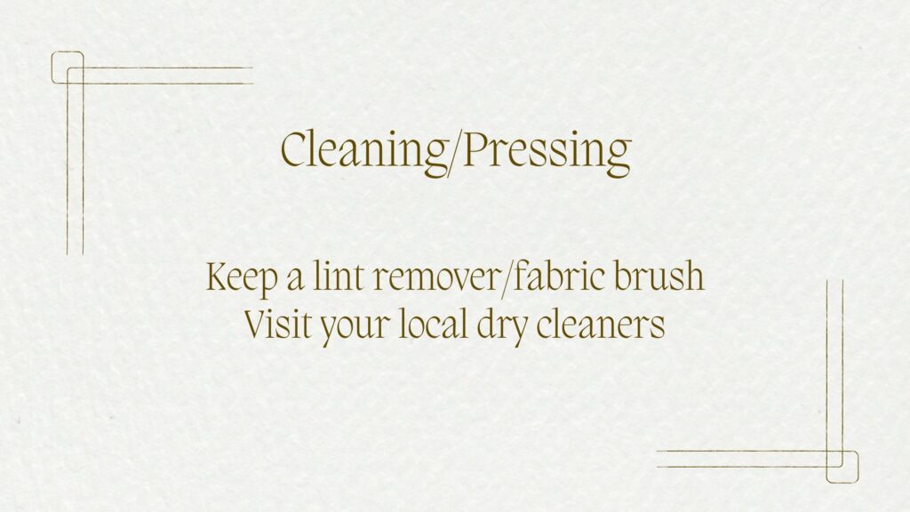 text describes cleaning and pressing tips 